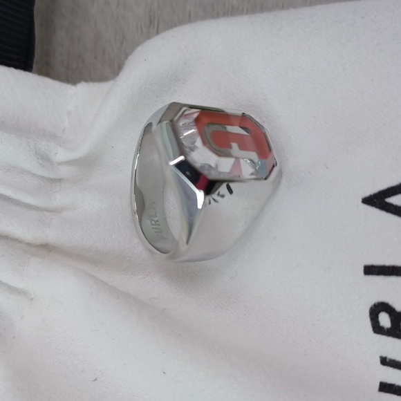 Furla Octagonal Ring Pink Size 7 NIB - Picture 3 of 11